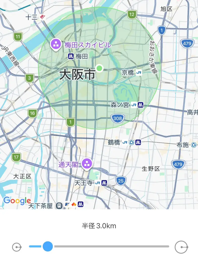 あんしんウォッチャー エリア設定